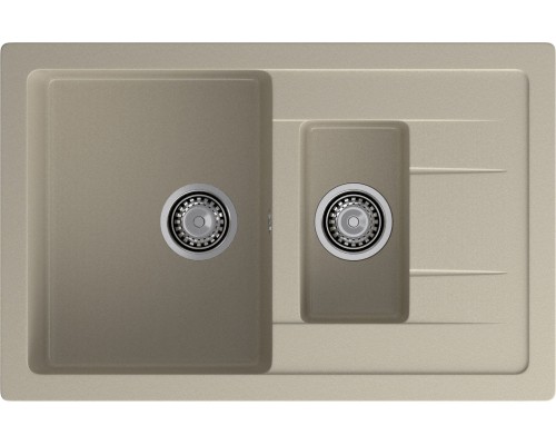 GRANFEST Мойка композит QUADRO GF-Q--775KL 1.5-чаш+крыло 775*500мм   топаз арт.GF-