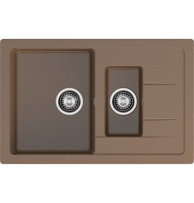 GRANFEST Мойка композит QUADRO GF-Q--775KL 1.5-чаш+крыло 775*500мм   терракот арт.GF-