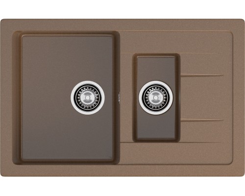 GRANFEST Мойка композит QUADRO GF-Q--775KL 1.5-чаш+крыло 775*500мм   терракот арт.GF-