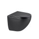 GLAZER BLACK MATT Унитаз подвесной безободковый с сиденьем микролифт,черный, LM, 9612004