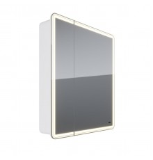 Шкаф зеркальный Lemark ELEMENT 70х80 см 2-х дверный, с подсветкой, с розеткой, цвет корпуса: Белый