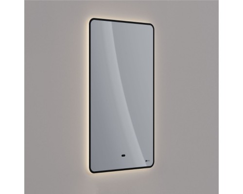 Зеркало Lemark MIOBLACK 45х80 см с интерьерной подсветкой, с подогревом