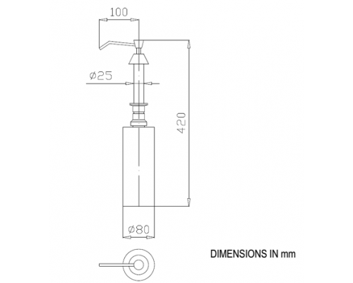 Диспенсер встраиваемый в раковину для мыла 1000 мл.