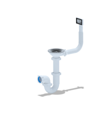 Сифон Ани 3 1/2"*40 прямоточный с переливом мойки, ANI PLAST