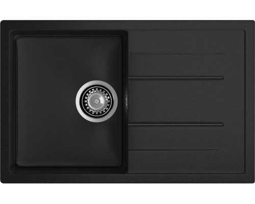 GRANFEST Мойка композит QUADRO GF-Q--780L  чаша с крылом 780*500 мм  черный арт.GF-