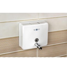 Диспенсер для мыла из  Стали Белый 1400 мл. Квадратный