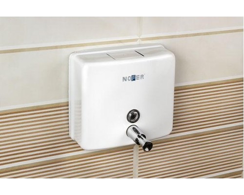 Диспенсер для мыла из  Стали Белый 1400 мл. Квадратный