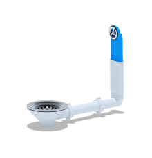 Перелив жесткий Ани для мойки 3 1/2" скруглым вертикальным корпусом, ANI PLAST
