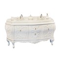 Тумба на 2 раковины Migliore Valensa 31311 белый матовый с золотым декором 175 см