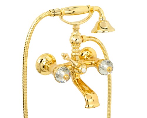 Смеситель для ванны с душем Migliore Prestige Crystal 32158 золото