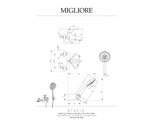 Смеситель для ванны с душем Migliore Grazia 29686 хром