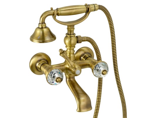 Смеситель для ванны с душем Migliore Prestige Crystal 28008 бронза