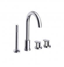 Термостатический смеситель на борт ванны однорычажный с изливом и душевым комлектом ALEXIA 363302TM