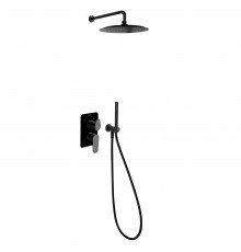 Встраиваемая душевая система с тропическим душем и душевым комплектом ALEXIA K3615021NM матовый черн