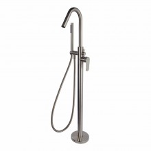 Напольный смеситель для ванны однорычажный с душевым комплектом ALEXIA 368503DNC никель брашированны