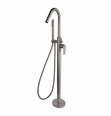Напольный смеситель для ванны однорычажный с душевым комплектом ALEXIA 368503DNC никель брашированны