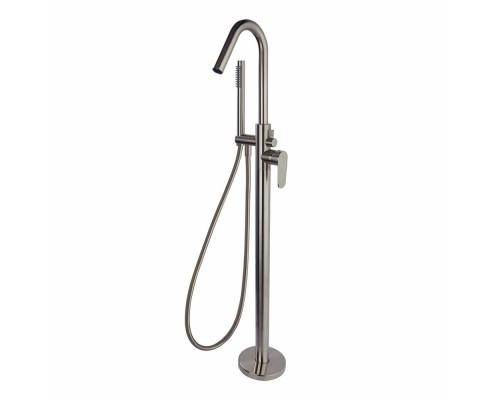Напольный смеситель для ванны однорычажный с душевым комплектом ALEXIA 368503DNC никель брашированны