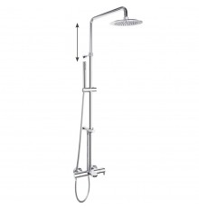 Душевая система наружнего монтажа с телескопическим тропическим душем и душевым комплектом DRAKO 335