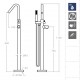 Напольный смеситель для ванны с душевым комплектом TZAR 348503MO, шт