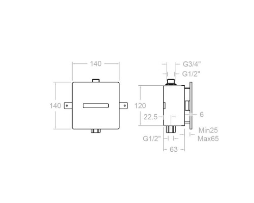 Настенный электронный сенсор для писуара Soltronic 8122B