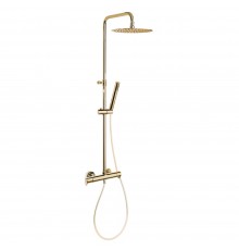 Термостат для ванной настенный с душем и регулируемой штангой Ramon Soler 3654RM250OC золотой