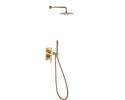 Настенный душ встроенный с однорычажным регулятором Ramon Soler K3615021OC Alexia мат. золото