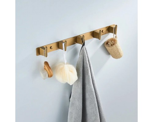 Планка с 5 крючками Shevanik SG5751G, золотой сатин