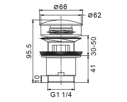 Донный клапан с переливом Frap F60-4, бронза