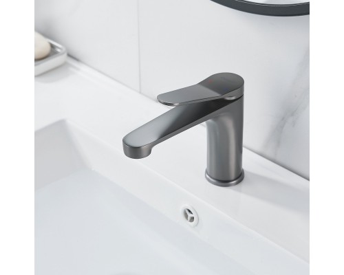 Смеситель для раковины Shevanik S6201T, оружейная сталь