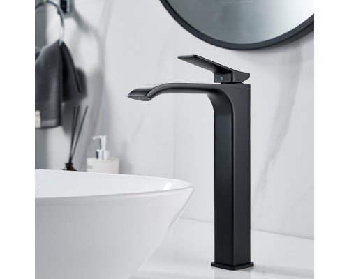 Смеситель для раковины высокий Shevanik S4011H, черный