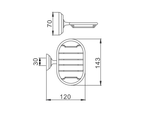Мыльница FRAP F1502-1, хром
