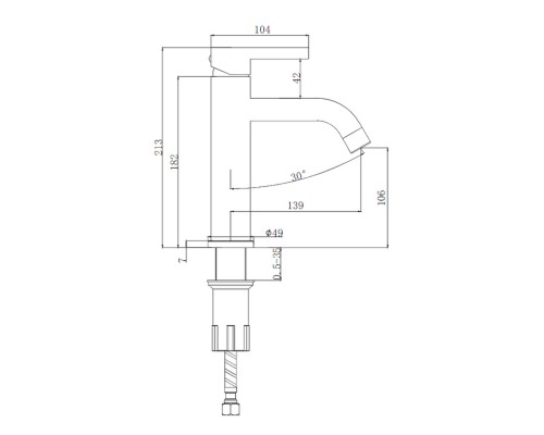Смеситель для раковины Splenka S221.10.06, черный
