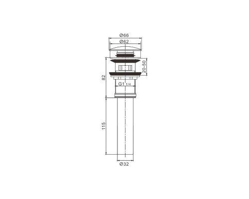 Донный клапан для раковины с переливом Maretti AC19P11560, черный