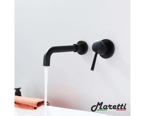 Смеситель для раковины встраиваемый Maretti Элеганса Блэк ENB32RF13, черный