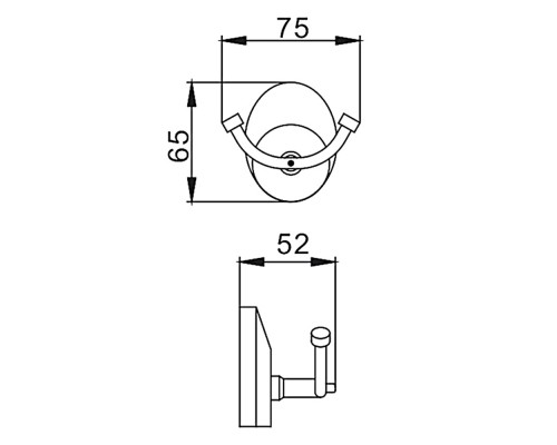 Крючок для ванной комнаты двойной FRAP F1605-2, хром
