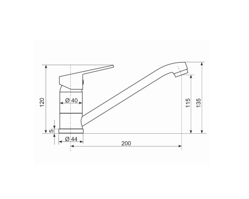 Смеситель для кухни Practik PR-01-003, светло-серый