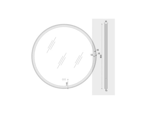 Зеркало Maretti Елена EA1480R21EL 80x80 см