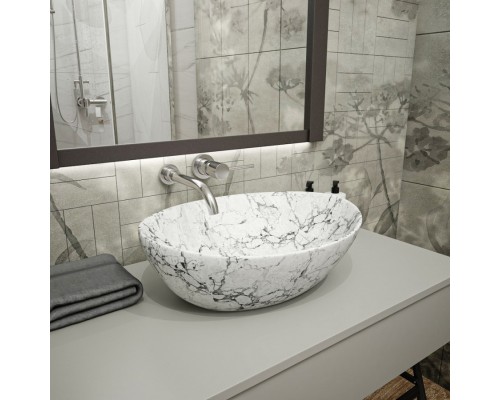 Раковина чаша Maretti EN13NS87-740MR, белый мрамор