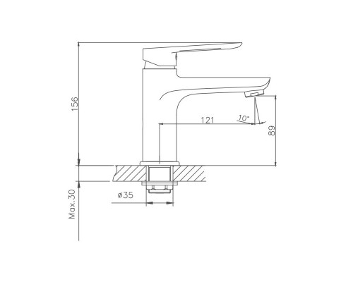 Смеситель для раковины Cron CN10521, хром