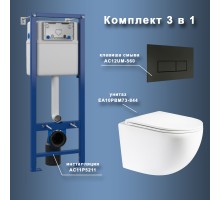 Комплект Maretti 3 в 1: унитаз EA10PBM73-844, инсталляция AC11P5211, кнопка AC12UM-560