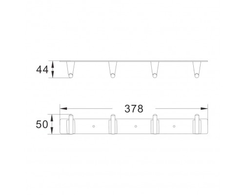Планка с 4 крючками  Shevanik SG5741H, черный