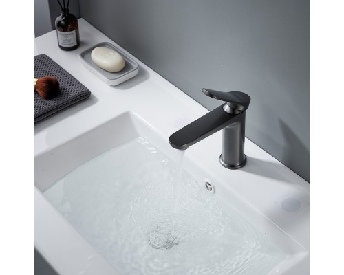 Смеситель для раковины Shevanik S4301T, оружейная сталь