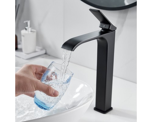 Смеситель для раковины высокий Shevanik S4011H, черный