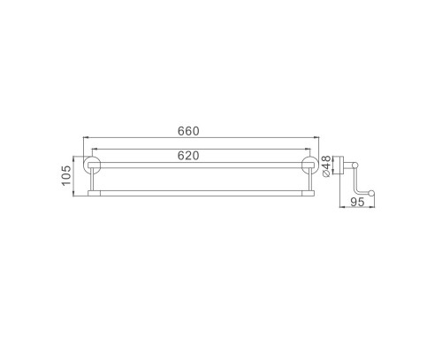 Полотенцедержатель D-Lin D252100, хром