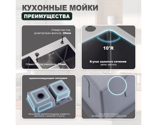 Кухонная мойка Splenka S706.7843.05, сатин
