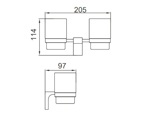 Стакан для ванной двойной FRAP F30608-6, черный