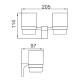 Стакан для ванной двойной FRAP F30608-6, черный