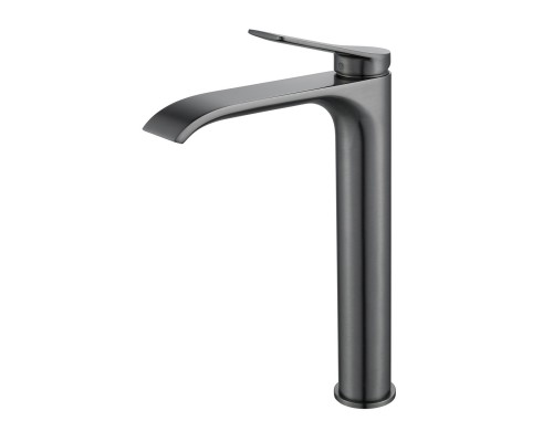 Смеситель для раковины высокий Shevanik S4111T, оружейная сталь