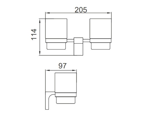 Стакан для ванной двойной FRAP F30608, хром