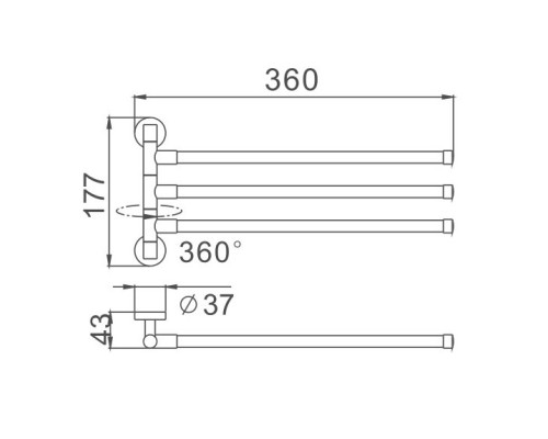 Полотенцедержатель D-Lin D254100, хром